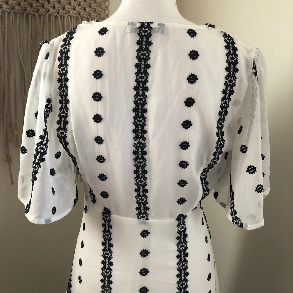 One One Six White Black Embroidered Maxi Dress - Picture 5 of 6
